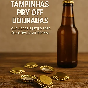 Tampinha Pry-Off 26mm - Dourada (50und)