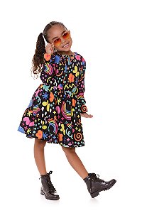 VESTIDO INFANTIL MENINA MANGA LONG LIVIA