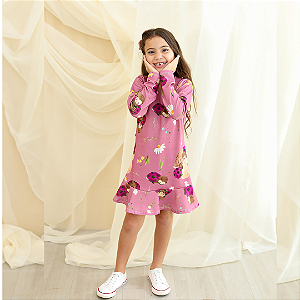 Vestido infantil feminino manga longa Kiora