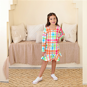Vestido Infantil Menina Xadrez Ana