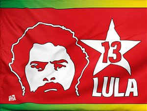 Bandeira Lula Estrela 13 (1,20m x 0,90m) 