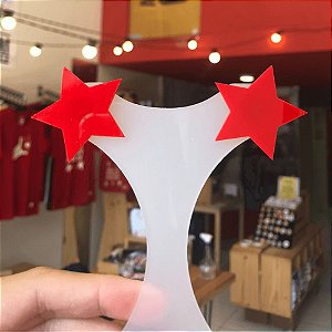 Brinco Estrela Vermelha - Tarraxa