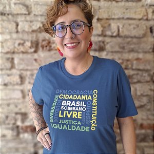Camiseta Brasil Soberano Palavras