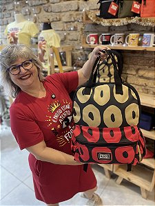 Mochila Lona Estampada Ray Vianna Magu Bordô