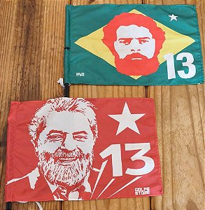 Kit 2 Bandeirinhas de Carro Lula