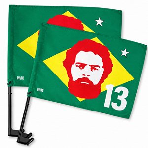 Kit Bandeirinhas de Carro Lula Verde BR