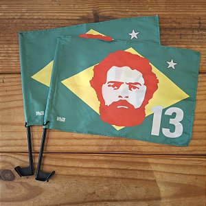 Kit Bandeirinhas de Carro Lula Verde BR