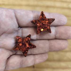 Brinco Estrela Glitter - Médio