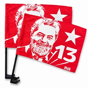 Kit Bandeirinhas de Carro Lula Vermelhas