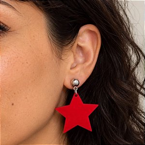 Brinco Estrela Vermelha - Pino