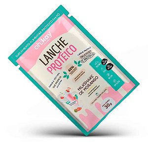SACHÊ LANCHE PROTEICO OHKAY PÓ MILKSHAKE MORANGO 30G