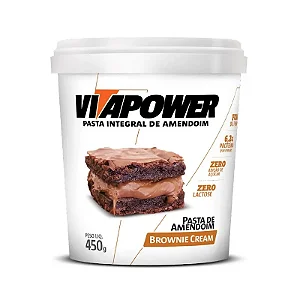PASTA DE AMENDOIM INTEGRAL BROWNIE CREAM 450G VITAPOWER