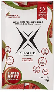 SACHÊ 15G - SUPER BEET NITRATO 400 - PRÉ-TREINO EM PÓ COM BETERRABA E MELANCIA LOW CARB -  XTRATUS