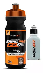 KIT - 1 ENERGY PRO GEL BLACK SQUEEZE CAFÉ EXPRESSO 480G + 1 SQUEEZE 100ML- SUDRACT NUTRITION