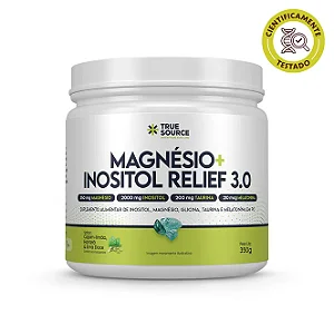 TRUE MAGNÉSIO + INOSITOL RELIEF 3.0 CAPIM-LIMÃO, HORTELÃ & ERVA DOCE 350G TRUE SOURCE