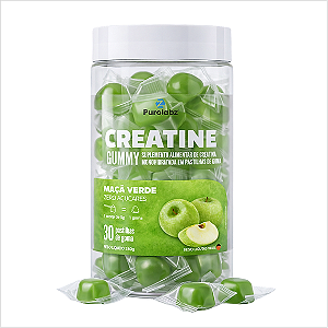 CREATINE GUMMY 30 GOMAS PUROLABZ SABOR MAÇÃ VERDE 240G