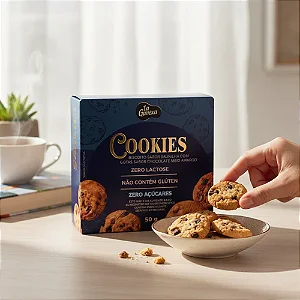 COOKIES BAUNILHA COM GOTAS DE CHOCOLATE ZERO 50G LA GANEXA