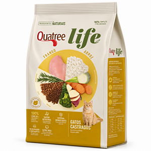 Ração Quatree Life para Gatos Castrados Sabor Frango e Arroz