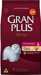 Ração GranPlus Menu Cão Adulto Mini Sabor Frango & Arroz