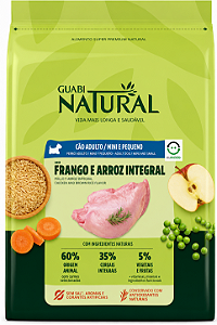Ração Guabi Natural Adulto Porte Mini e Pequeno Sabor Frango & Arroz Integral