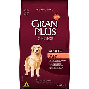 Ração GranPlus Choice Carne e Frango Adulto Raças Médias e Grandes