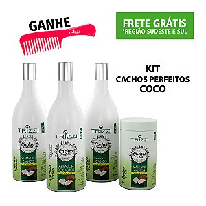 Kit Cachos Perfeitos 1L Coco / Gelatina / Morango / Feno Grego Trizzi