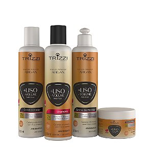 Kit Nature Master Argan +Liso -Volume Trizzi - Shampoo 300ml + Condicionador 300ml + Creme de Pentear + Máscara 300gr
