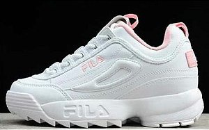 tênis fila disruptor branco rosa feminino