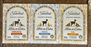 Kit Suavitrat 3 Sabonetes leite de cabra misto Original, Aveia e Mel