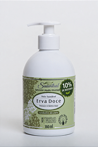 Sabonete Líquido Suavitrat Erva Doce 380ml. Preço especial: 10% de desconto nesta embalagem.