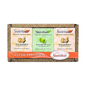 Kit Suavitrat com 3 Sabonetes Óleos Preciosos de 100g