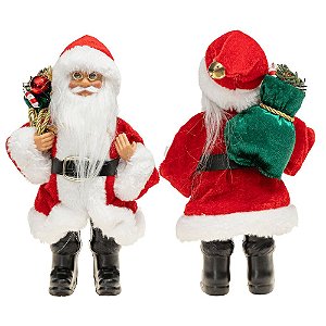 Papai Noel Tradicional Vermelho Boneco 25cm Enfeite Natal Decoracao Premium