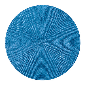 Lugar Americano Redondo 38cm Azul Mesa Posta Decoracao Cozinha Trama Poliester