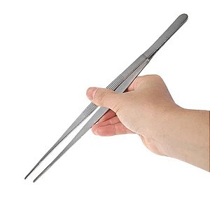 Pinça Culinaria Aço Inox Chef Profissional 30cm Empratamento Bar Drinks Servir