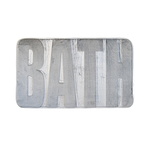 Tapete Banheiro Flanela Bath Soft Poliester Cinza 75 x 45cm Antiderrapante Alta Absorção Premium