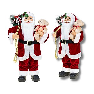 Boneco Papai Noel 60 cm Vermelho Tradicional Enfeite Natalino Premium Decoração Natal