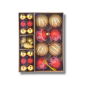 Kit 36 Bolas Natal Dourado Vermelho 3 e 6 cm Para Árvore Enfeite Natalino Decoração Premium