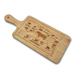 Tabua Corte Carne Churrasco Petiscos Bambu Fackelmann Pub Deluxe 36x18cm Natural Cozinha Premium