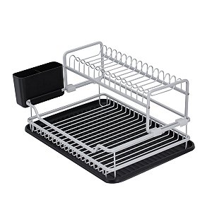 Escorredor Louças Prato Alumínio Bandeja Porta Talher 43x32cm Bancada Organização Cozinha Premium