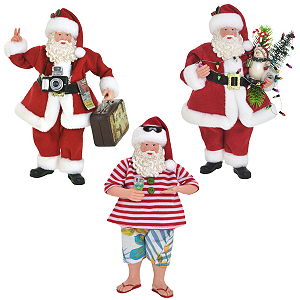 Boneco Papai Noel Collection 27cm Resina Enfeite Natalino Decoração Premium