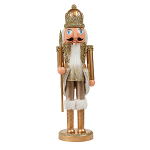 Quebra Nozes Boneco 28cm Dourado Estrela Decoracao Natal Enfeite Natalino Premium
