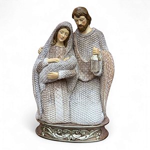 Sagrada Família Presepio Natalino Resina Imagem Jesus 24cm Decoracao de Natal Premium