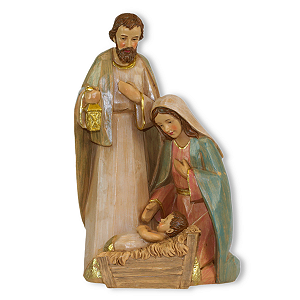 Sagrada Família 23cm Presepio Poliresina Nascimento Jesus Natal Classico Decoracao Premium