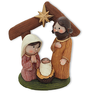 Sagrada Família 15cm Presepio Natal Poliresina Nascimento Jesus Estrela Divina Decoracao Premium