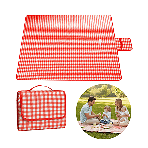 Tapete Piquenique 178x148cm Portatil Impermeavel Dobravel Praia Jardim Xadrez Vichy