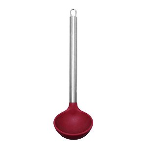 Concha Silicone Com Cabo Inox Elite Yazi 30,5 Cm Utensilhos Cozinha Indispensavel