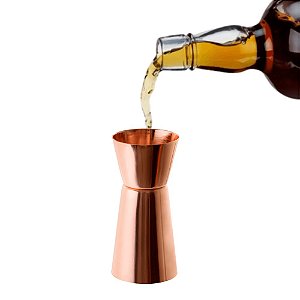 Dosador de Bebidas Duplo Coquetel Drink em Aço Inoxidável Jigger Rosé Gold Bartender Barman 