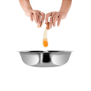 Bowl Tigela Bacia Redonda Multiuso em Aço Inoxidável 23,5 x 8 cm Cozinha Funcional