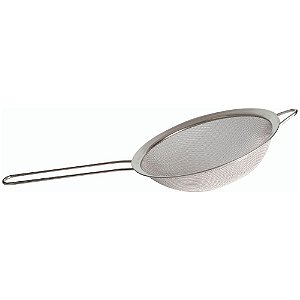 Peneira em Aço Inox com Tela Fina Coador Polvilhar 14 x 29 cm Utensilio de Cozinha