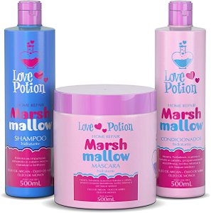 KIT MARSHMALLOW - SHAMPOO + MÁSCARA + CONDICIONADOR  500ML LOVE POTION